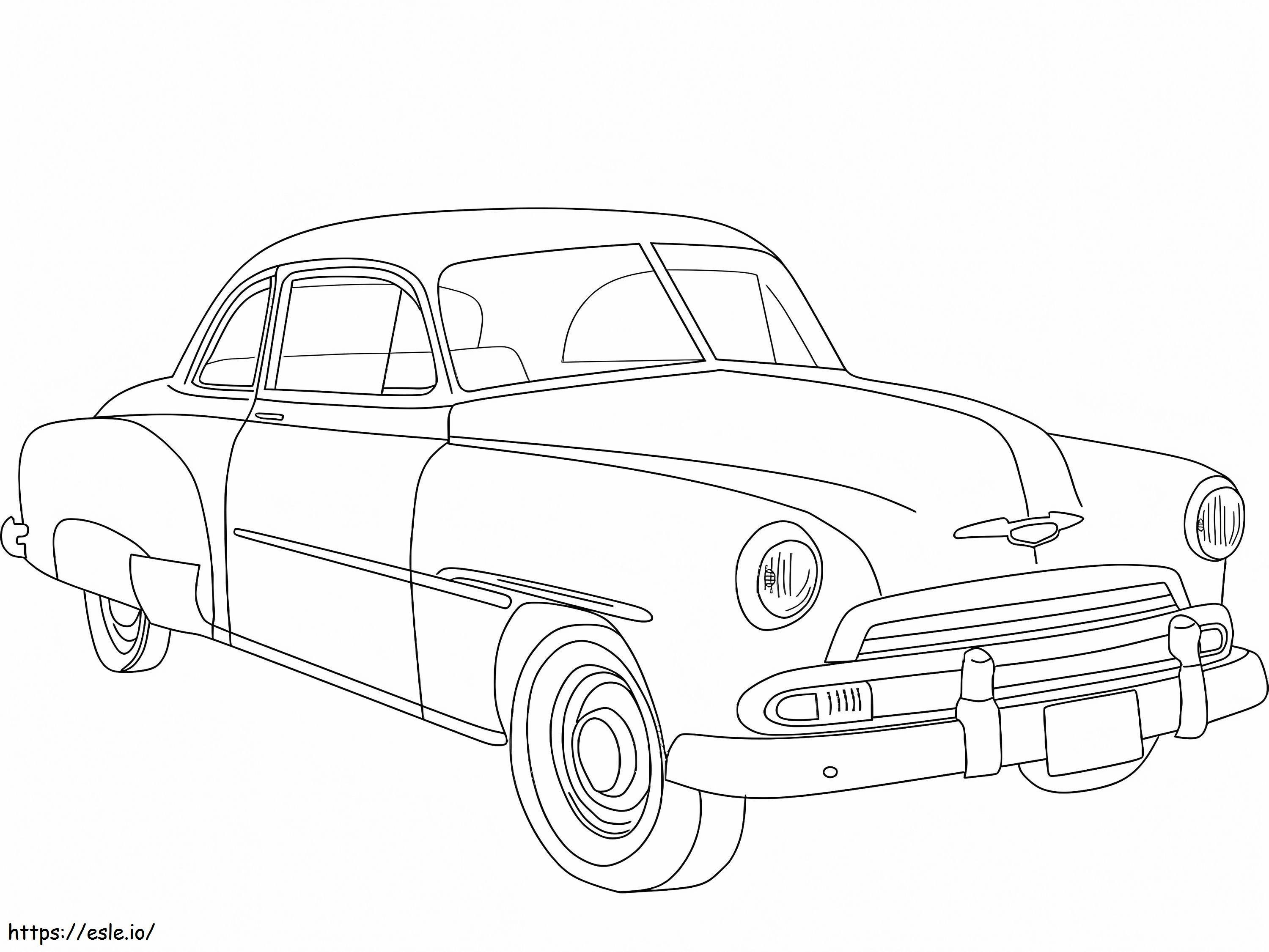 Desen de Colorat: 1951 Chevrolet Deluxe Coupe - Gratuit de Printat