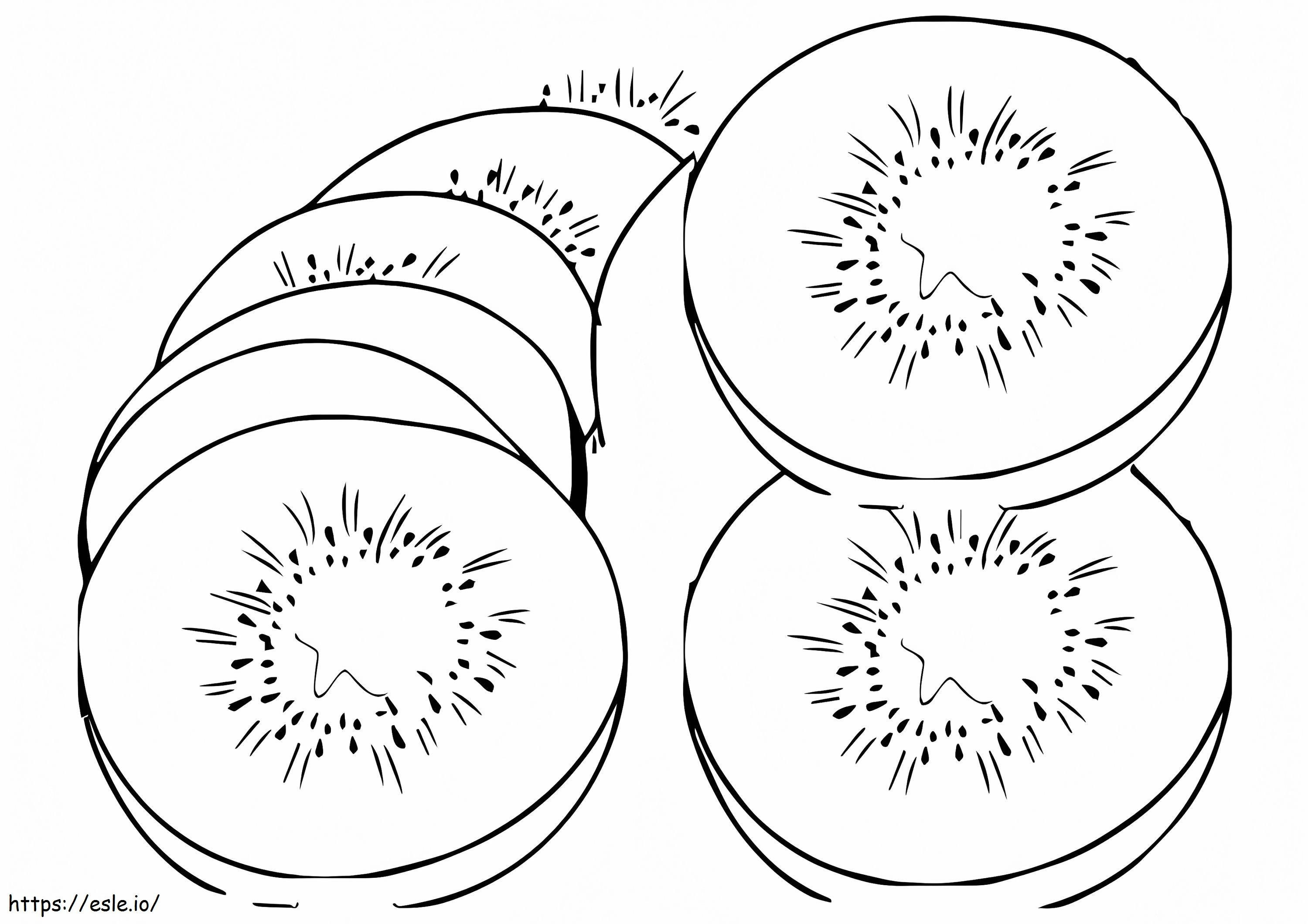 Sliced Kiwi coloring page