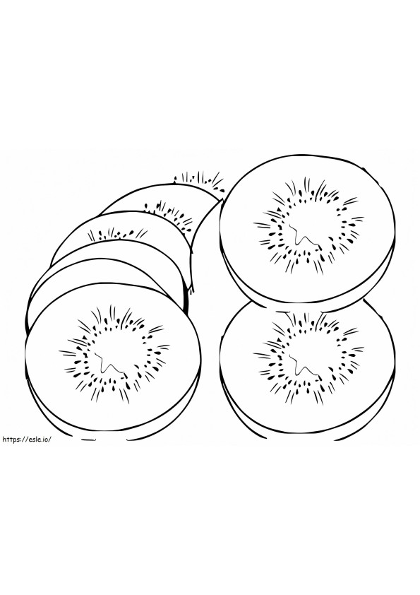 Sliced Kiwi coloring page