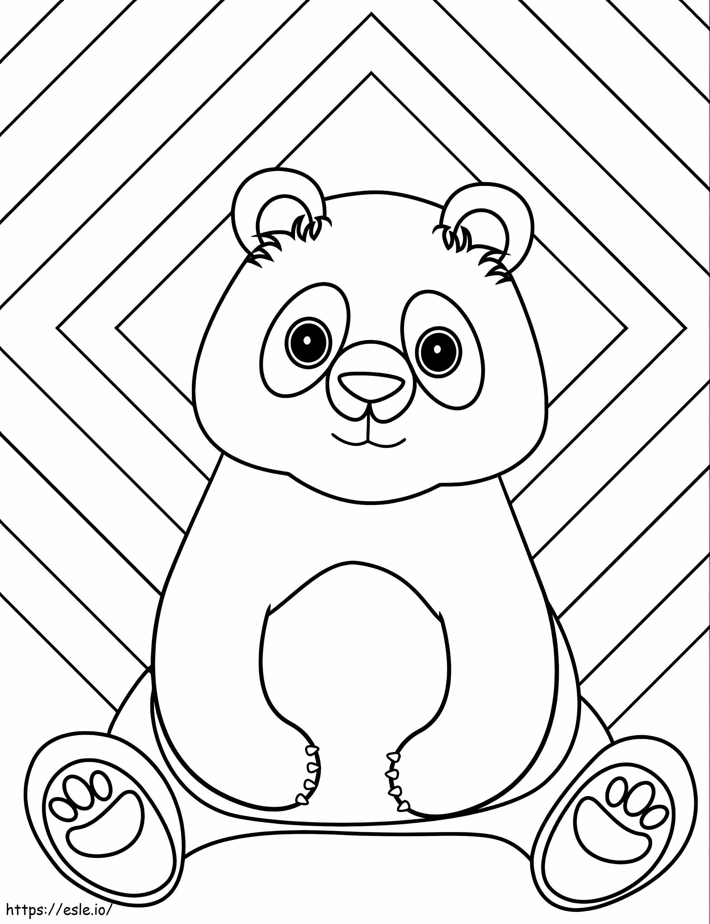 Um panda sentado para colorir