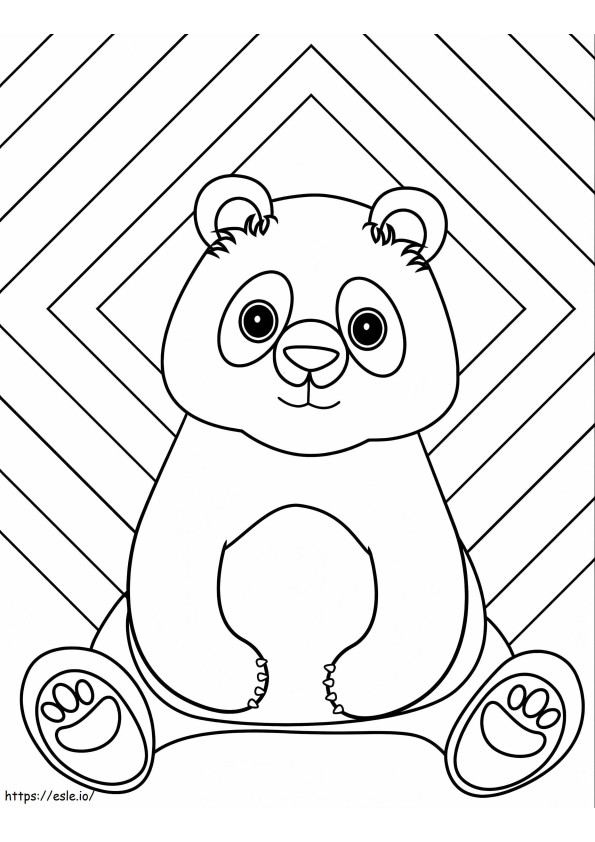 Um panda sentado para colorir