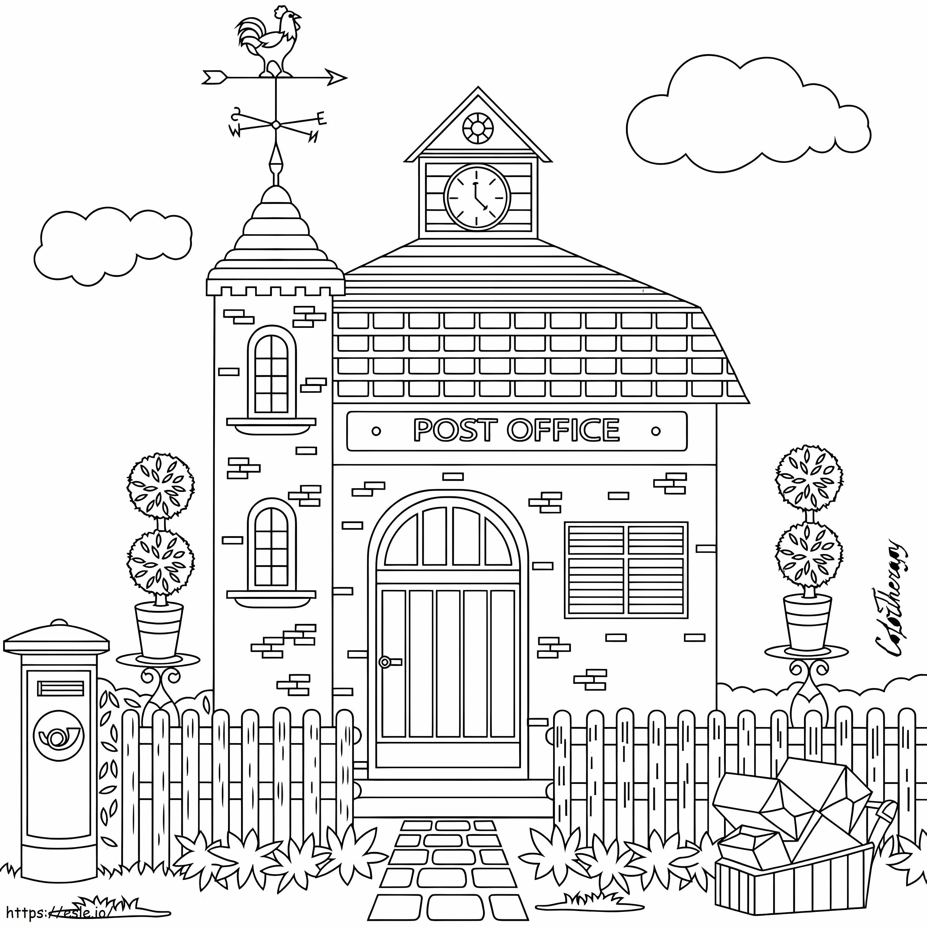 Bellezza dell'ufficio postale da colorare