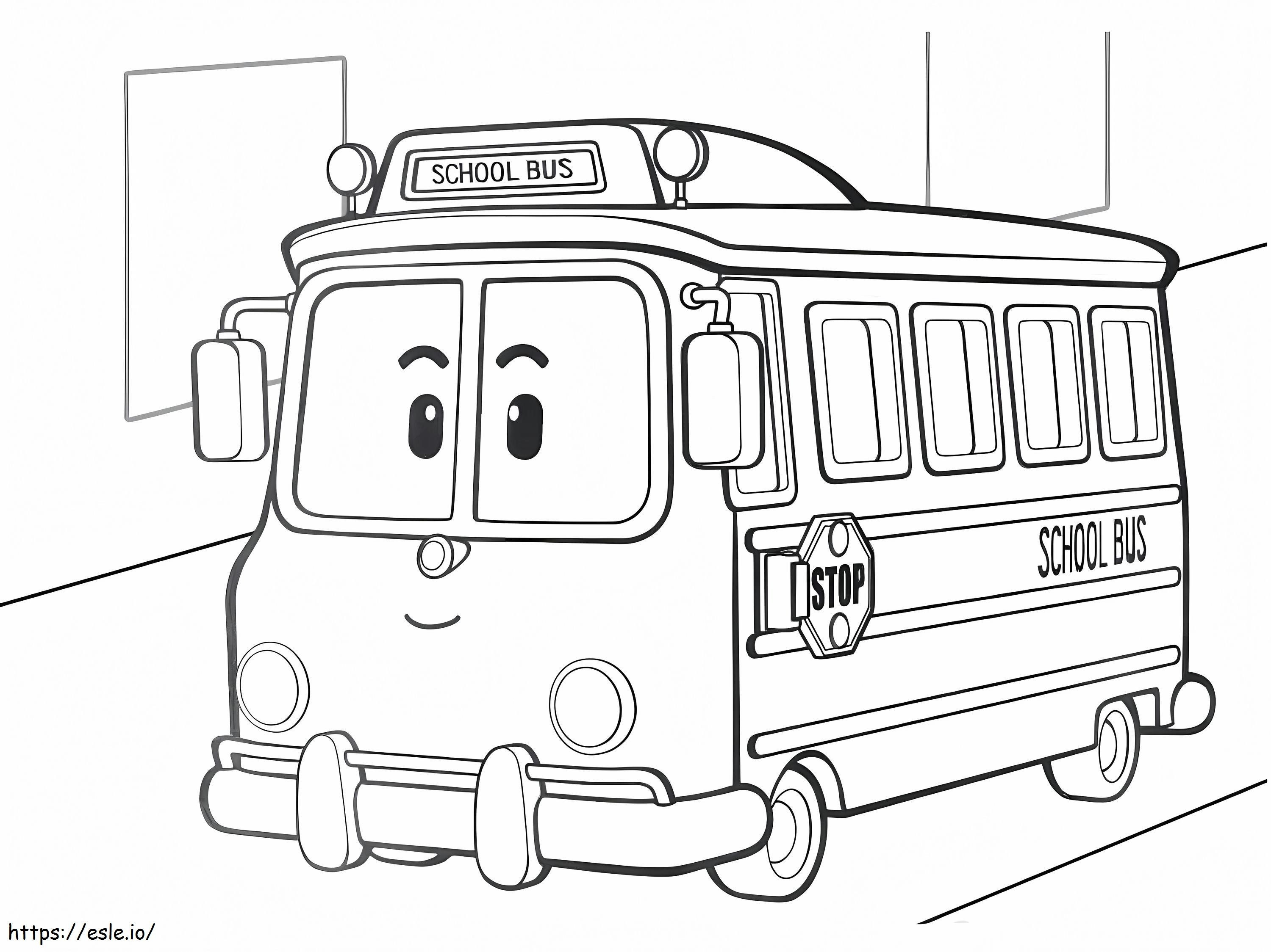 Ônibus Sorridente Robocar Poli para colorir