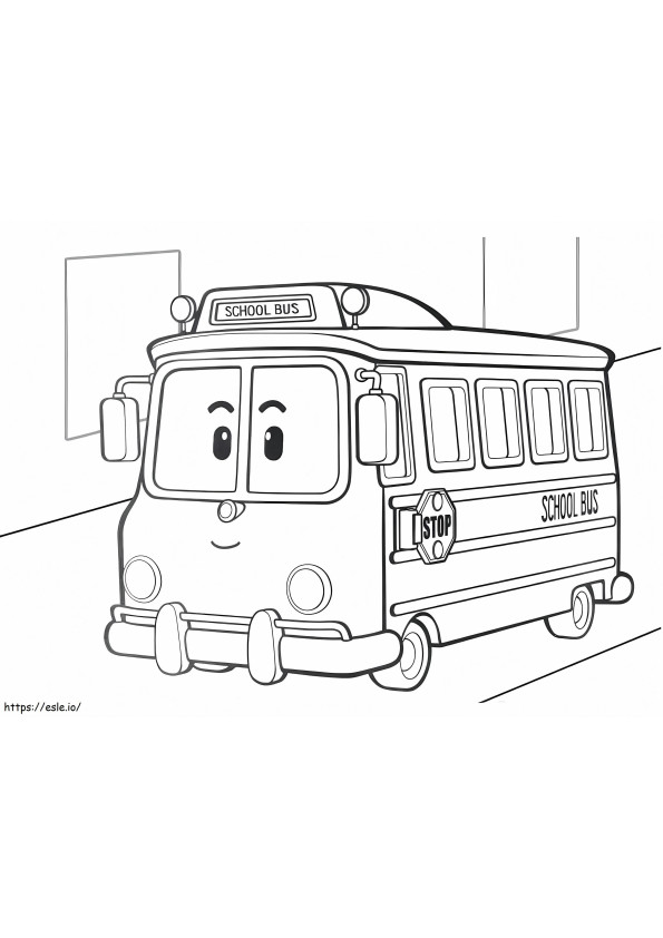 Robocar Poli Smiling Bus coloring page