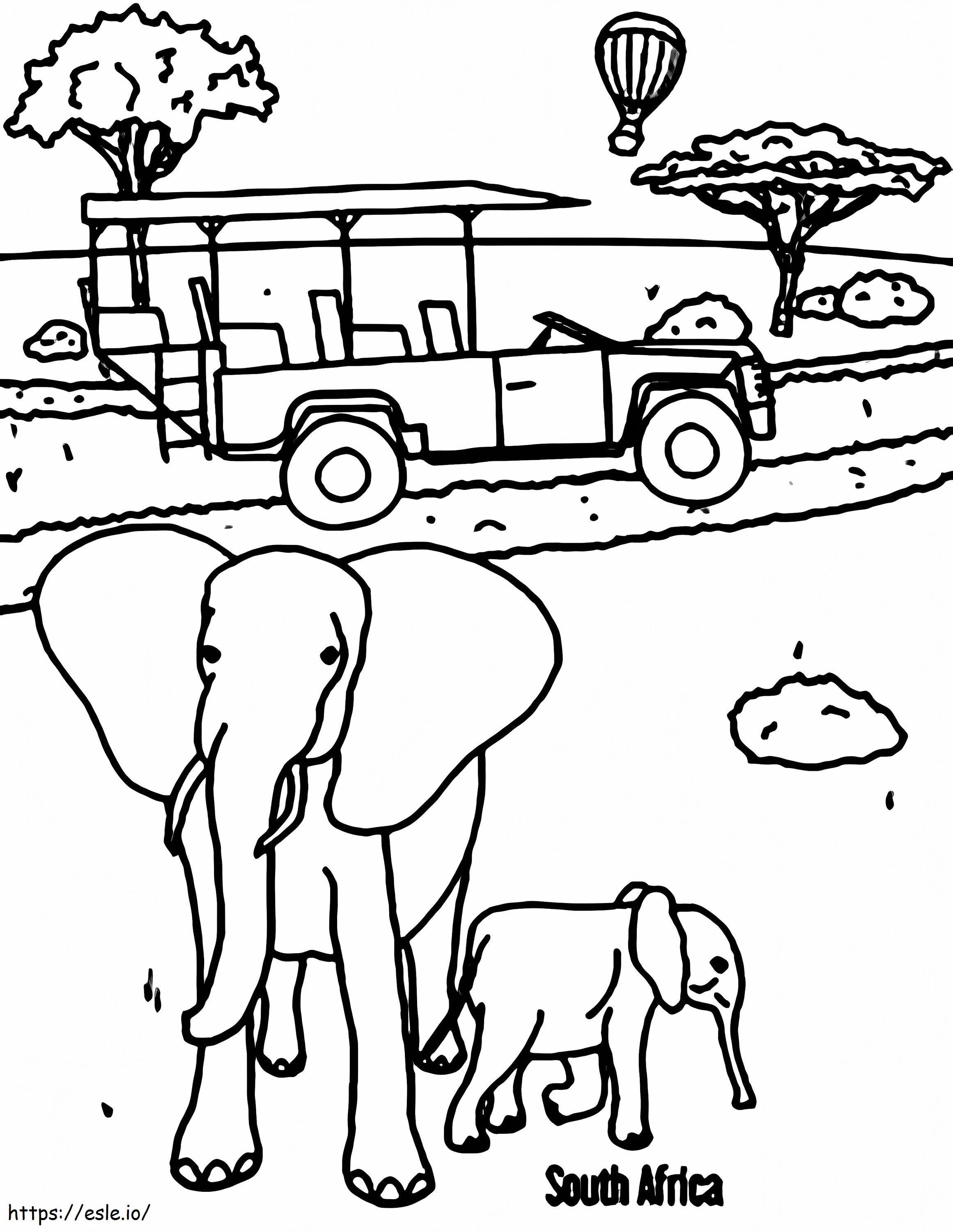 South Africa Safari 1 coloring page