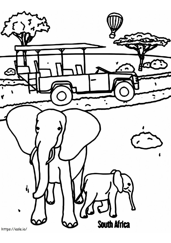 South Africa Safari 1 coloring page