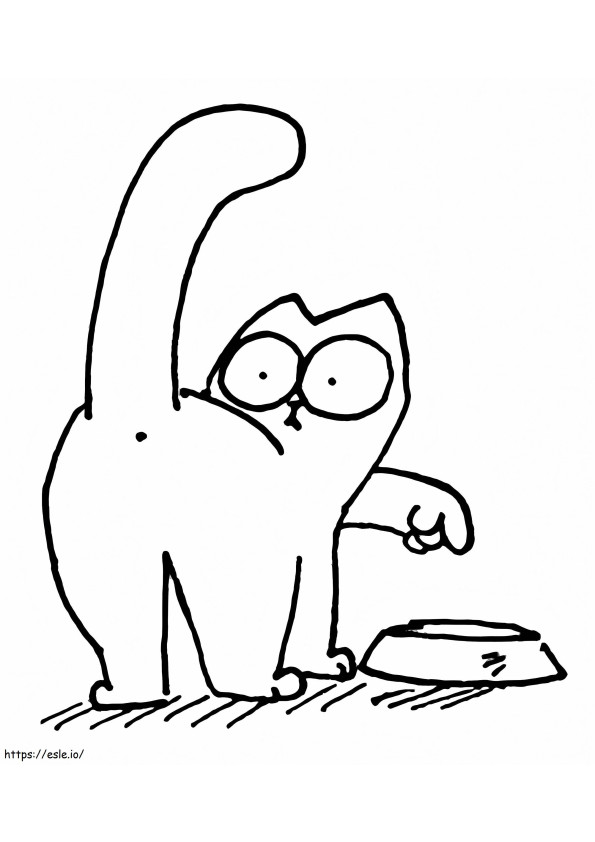 Simons Cat And Bowl coloring page