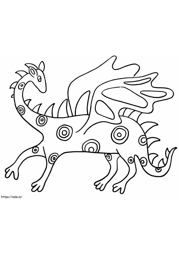 Dragon Alebrijes värityskuva