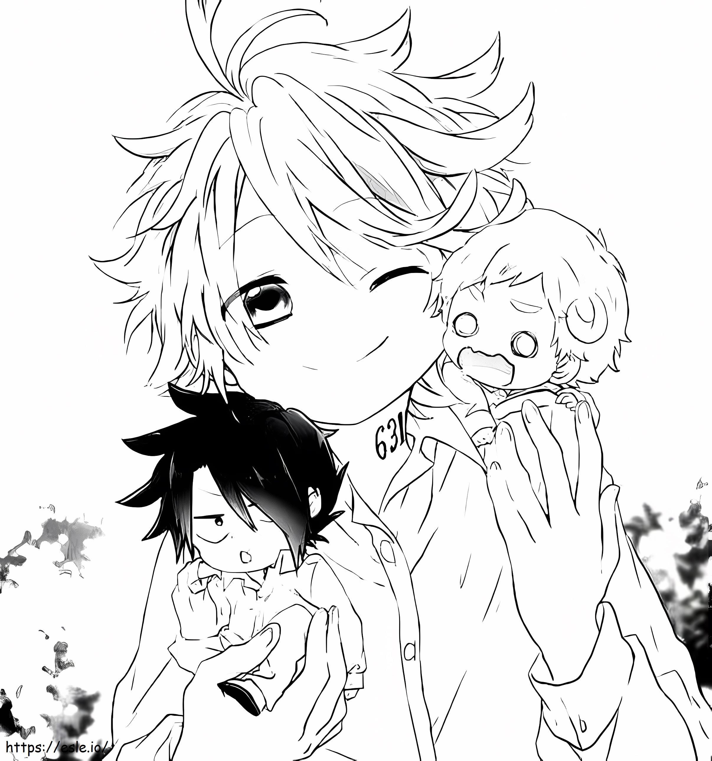 Cute The Promised Neverland coloring page