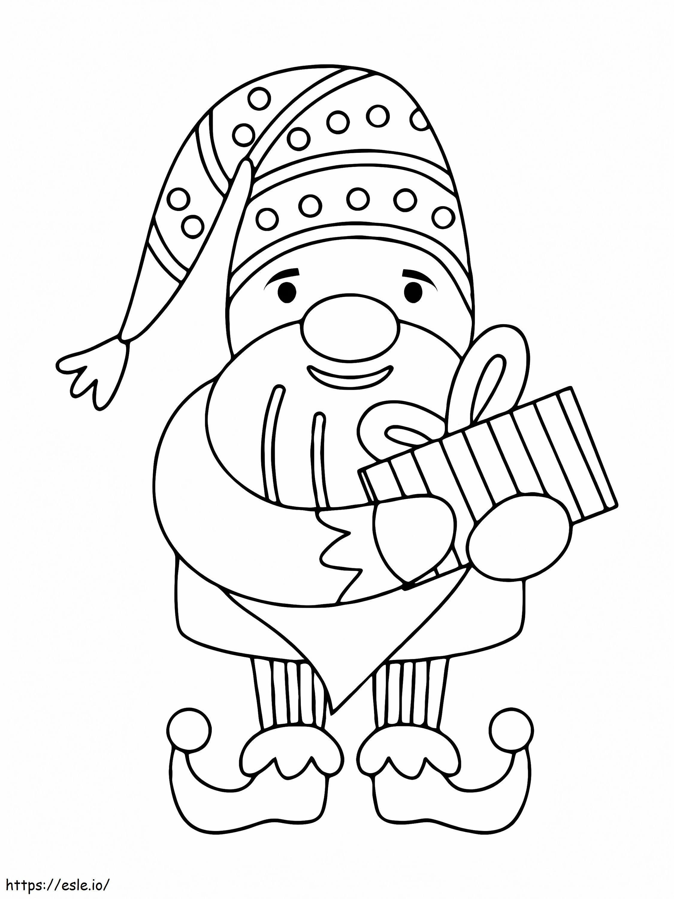 Coloriage Gnome de Noël 3 à imprimer dessin