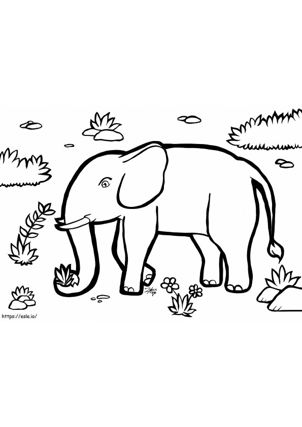 Afdrukbare olifant kleurplaat