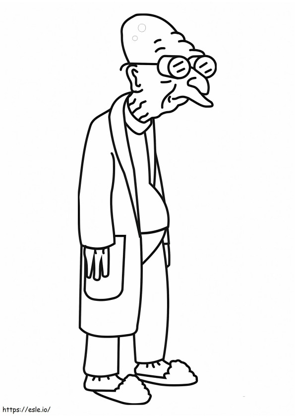 Coloriage Professeur Farnsworth Futurama à imprimer dessin