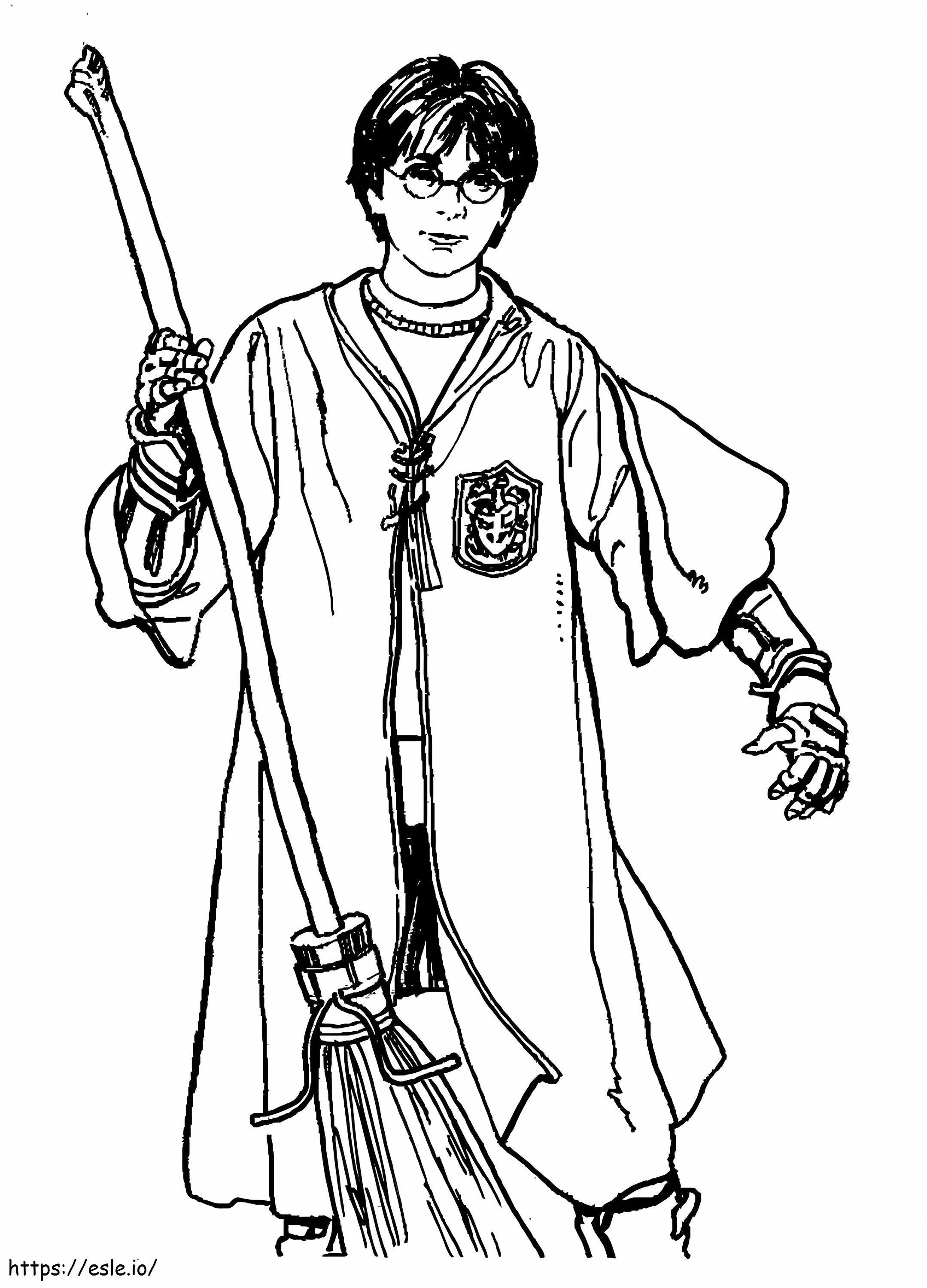 Harry Potter With Magic Broom 737X1024 coloring page