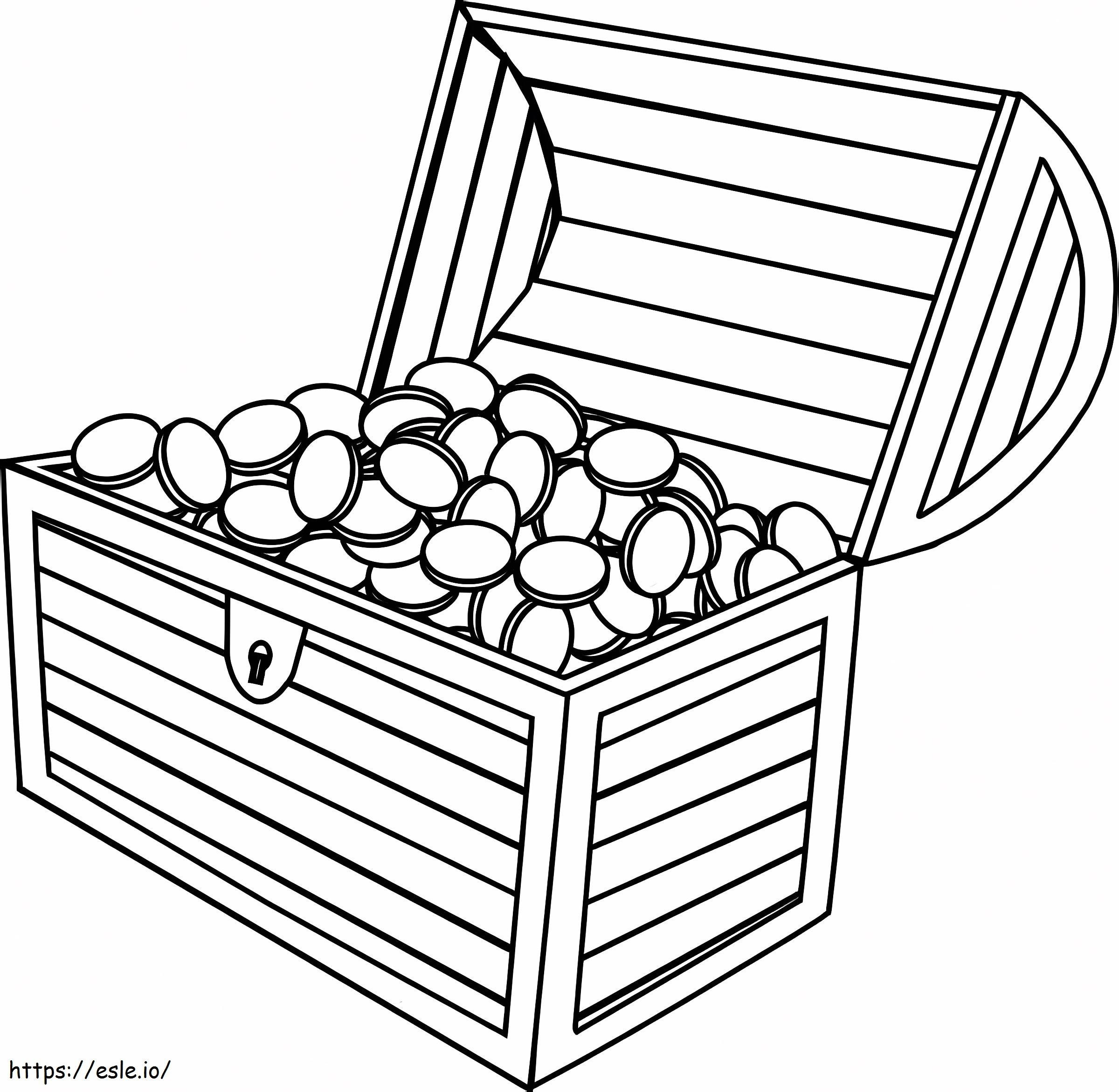 Easy Treasure Chest coloring page