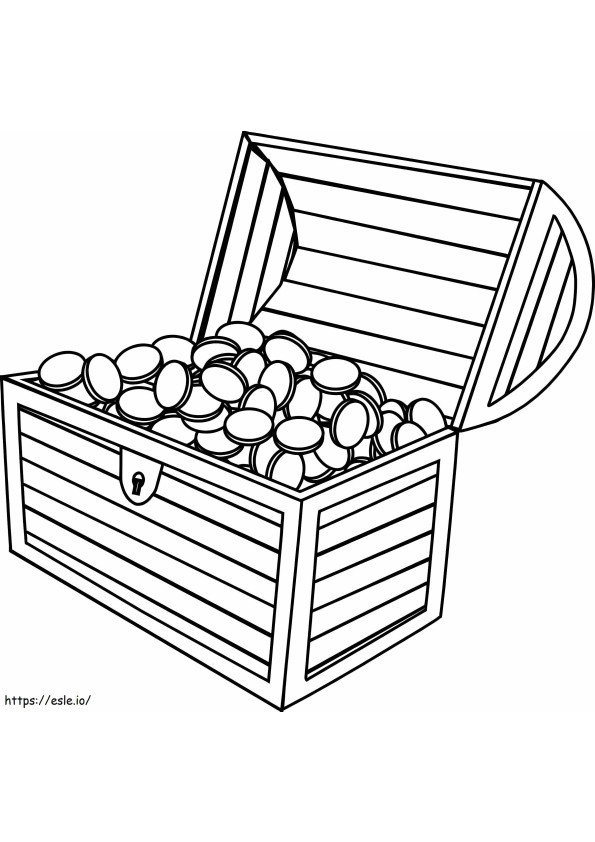 Easy Treasure Chest coloring page