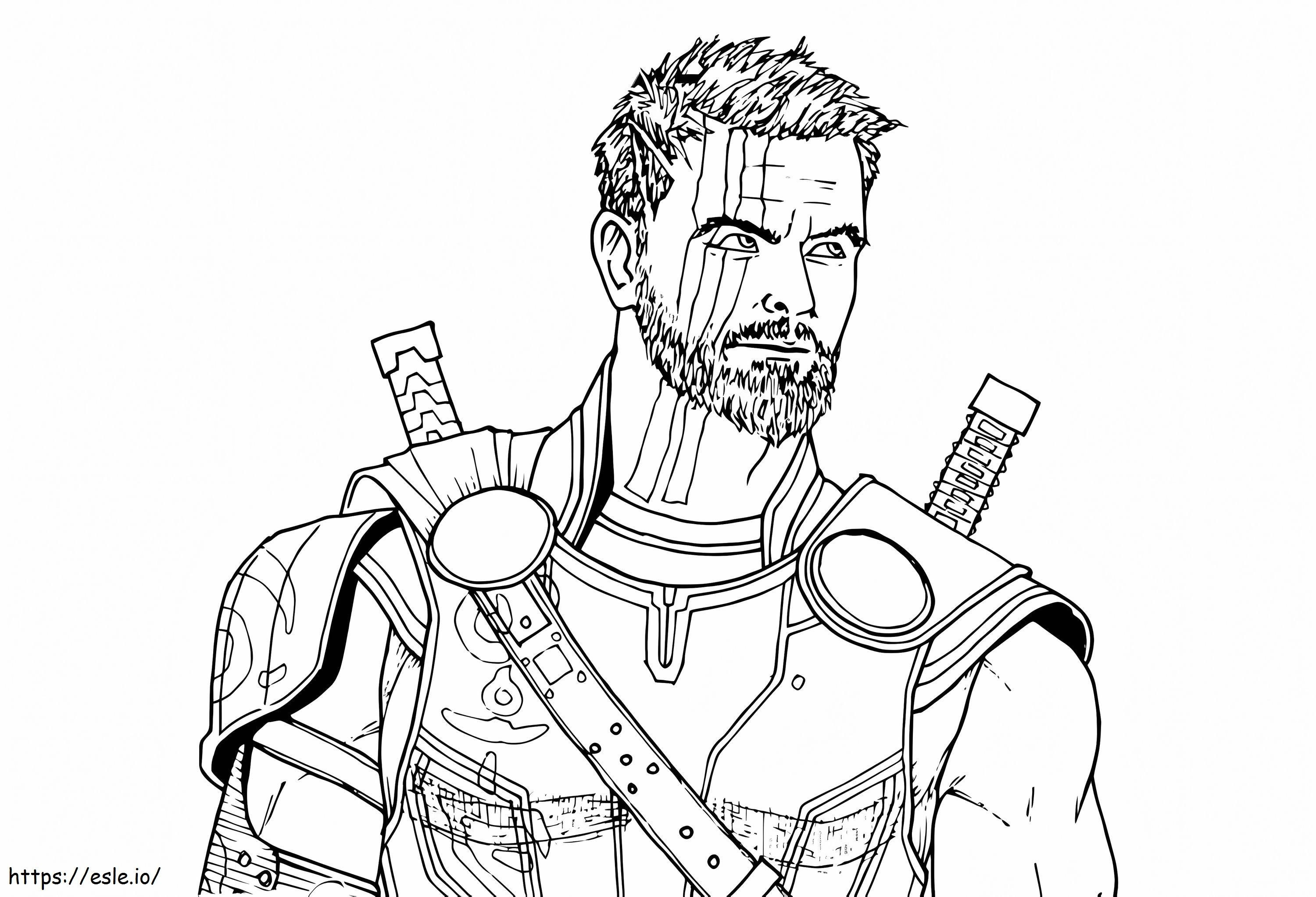 Thor In Thor Ragnarok Handsome coloring page