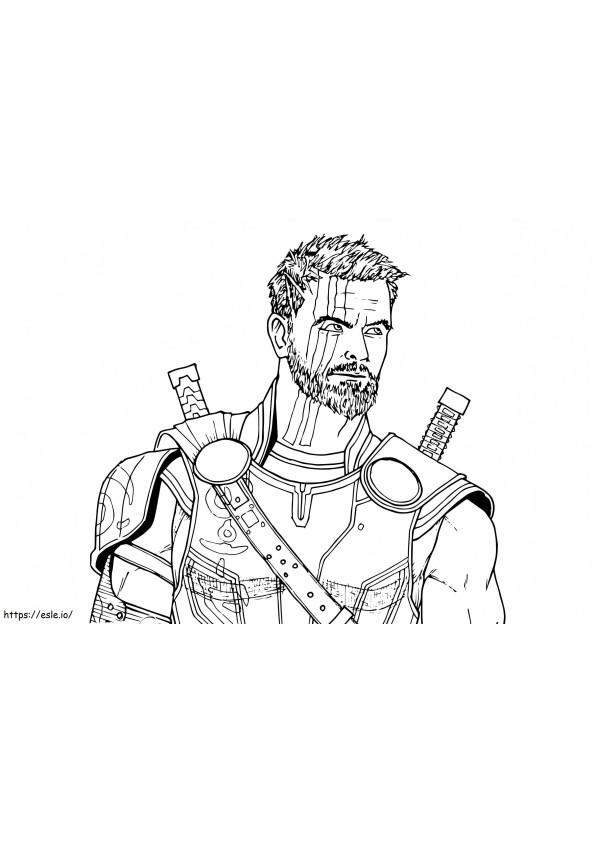 Thor In Thor Ragnarok Handsome coloring page