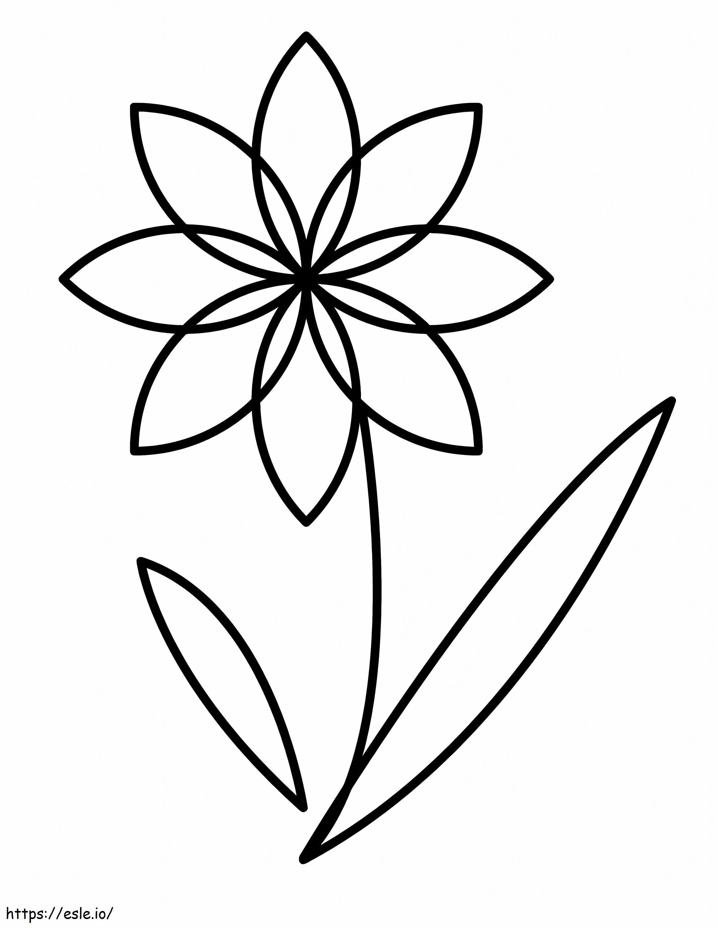 Yksinkertainen kukka ilmainen värityskuva