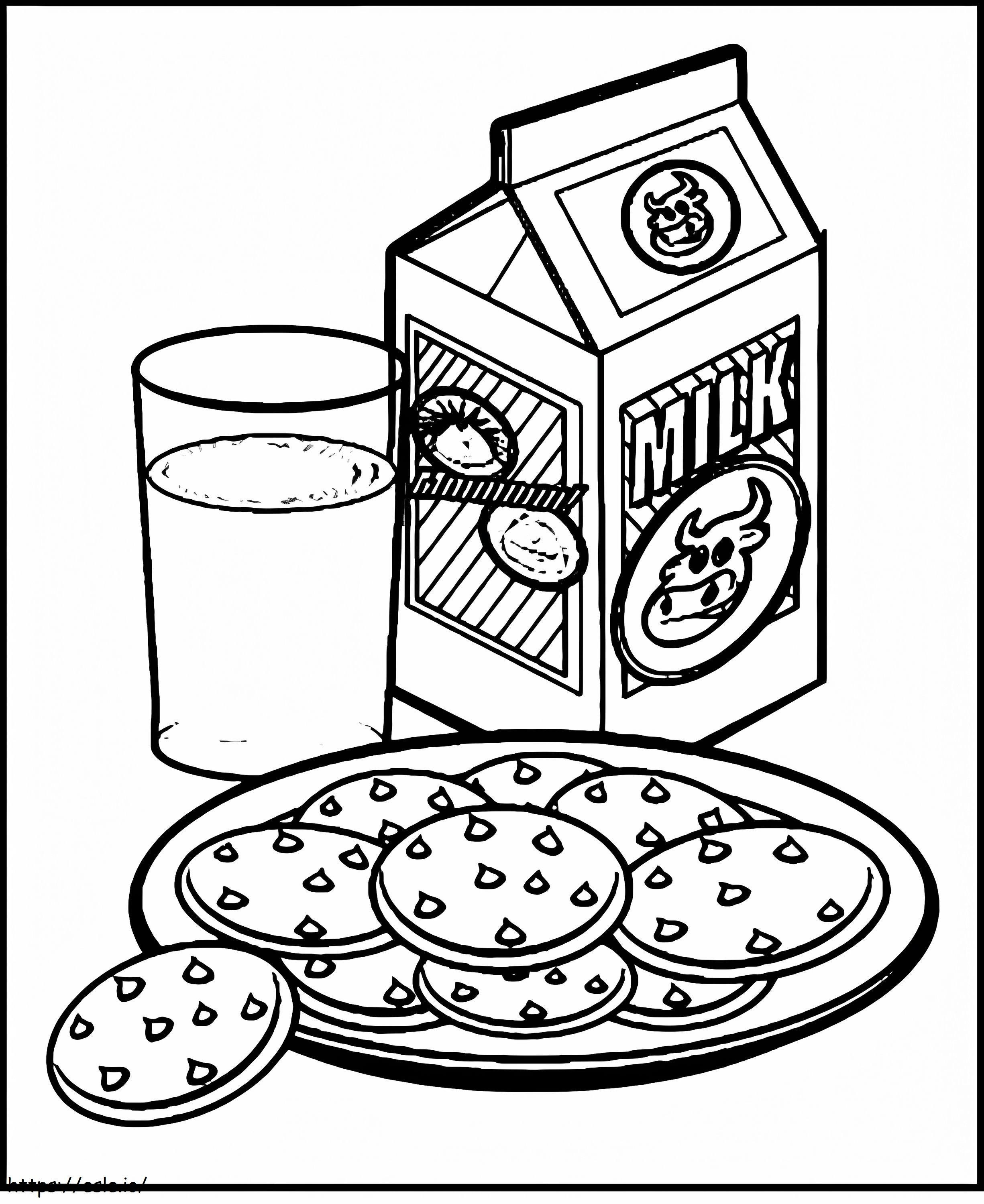 Milch und Kekse ausmalbilder