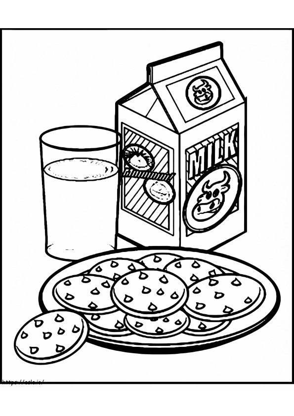 Milch und Kekse ausmalbilder