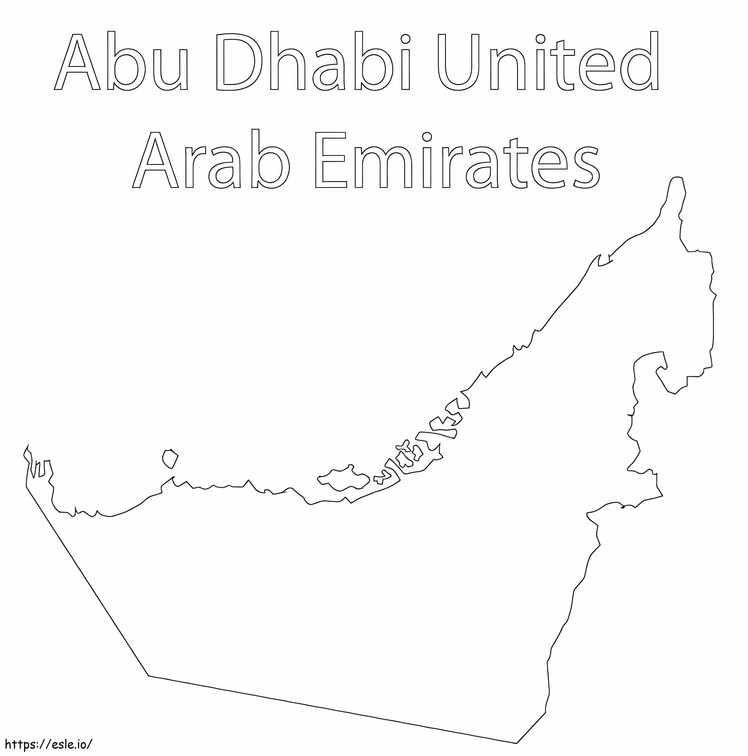 Mapa dos Emirados Árabes Unidos 1 para colorir