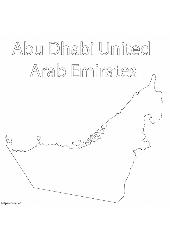 Harta Emiratelor Arabe Unite 1 de colorat