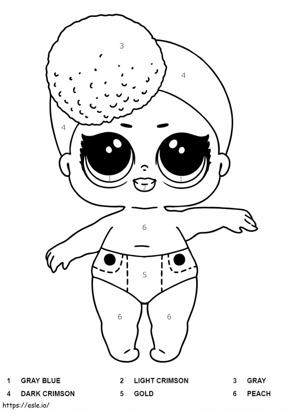 LOL Doll Color By Number coloring page