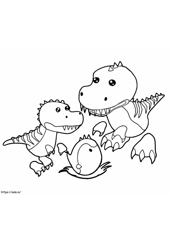 Coloriage Adoptez-moi des dinosaures à imprimer dessin