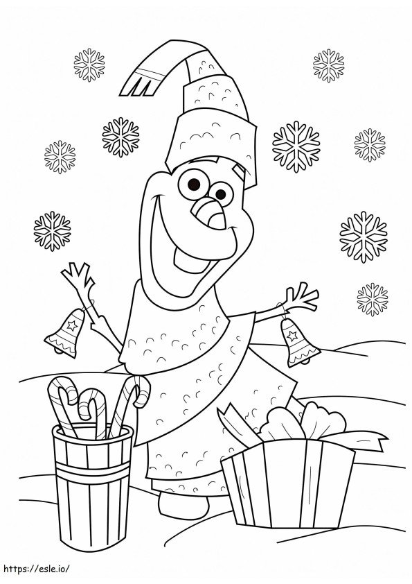Coloriage Olaf Disney Noël à imprimer dessin