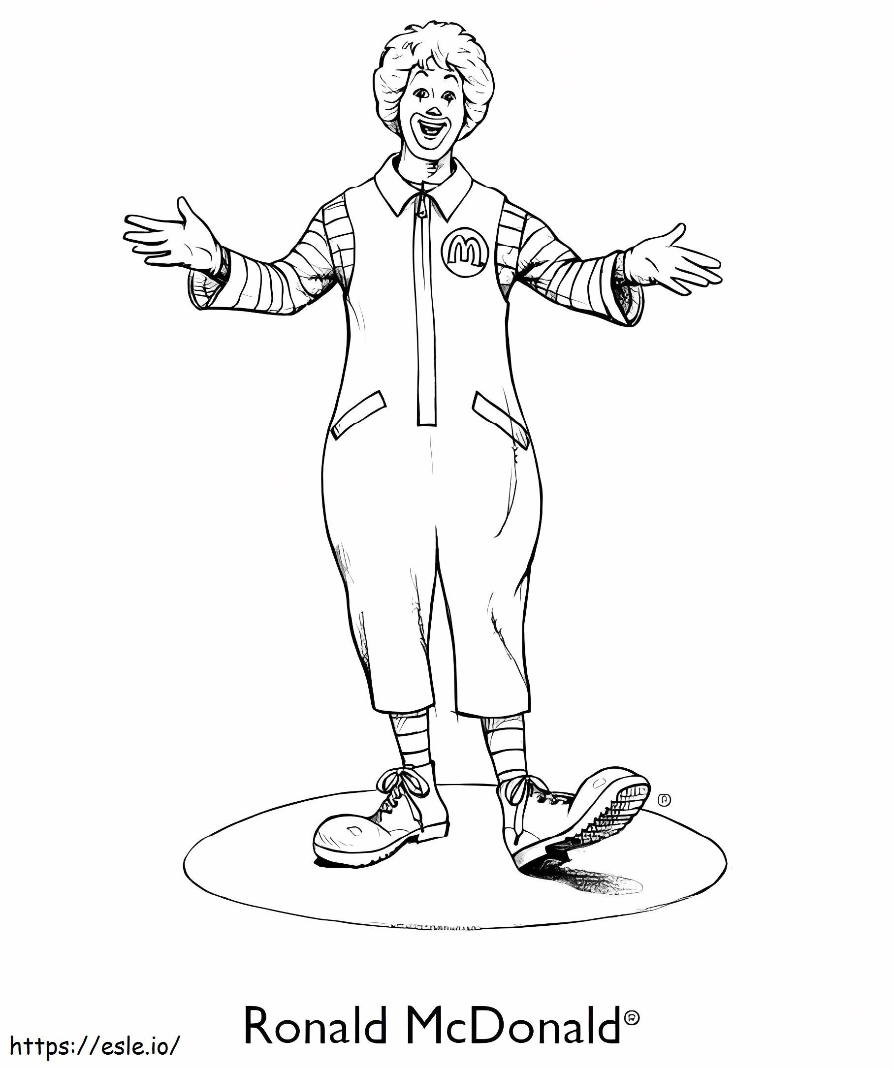Engraçado Ronald McDonald para colorir
