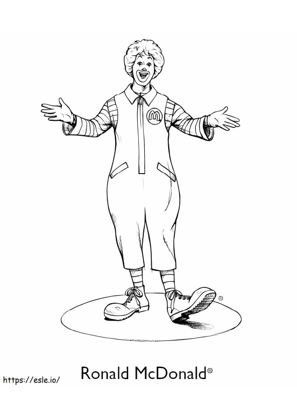 Funny Ronald McDonald coloring page