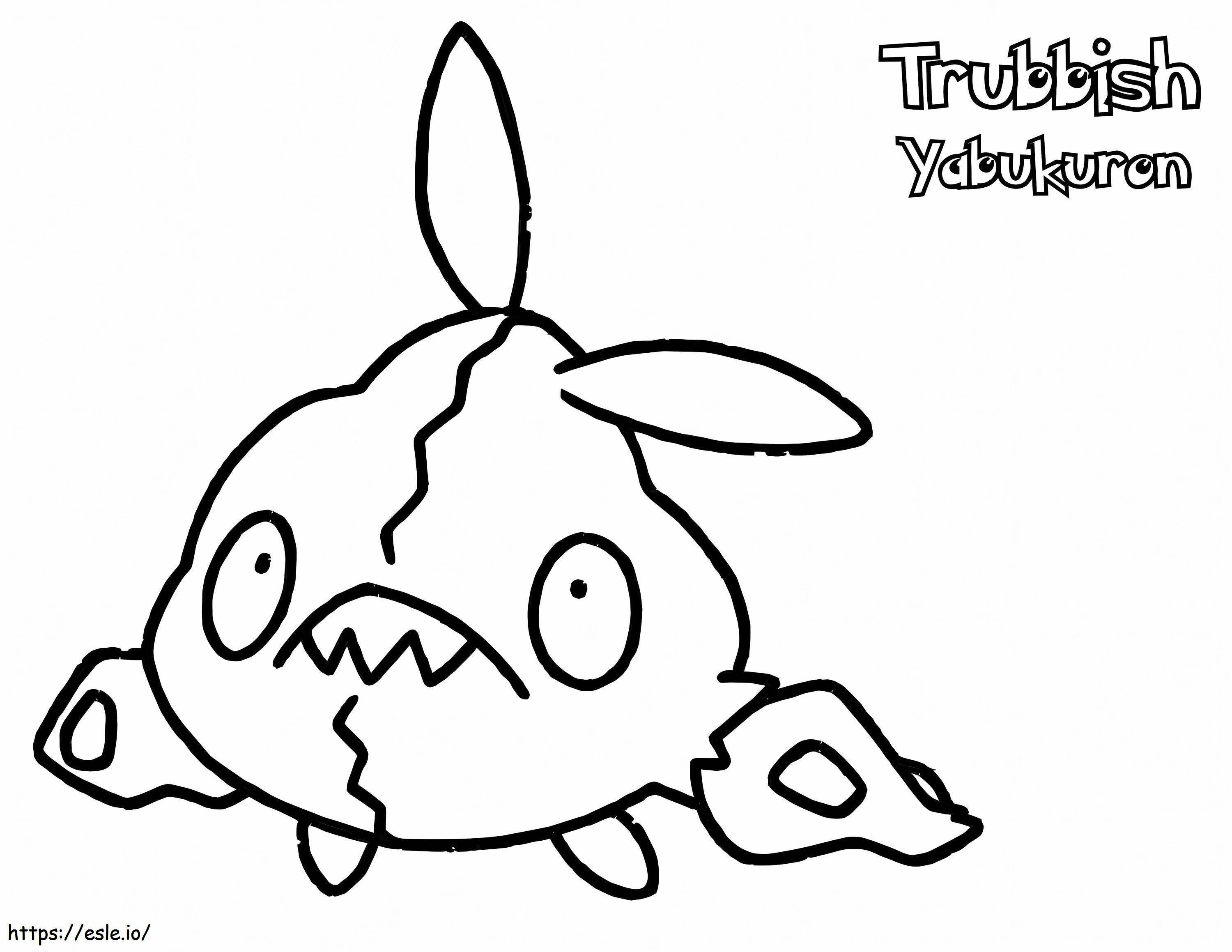 Pokemon Trubbish piątej generacji kolorowanka