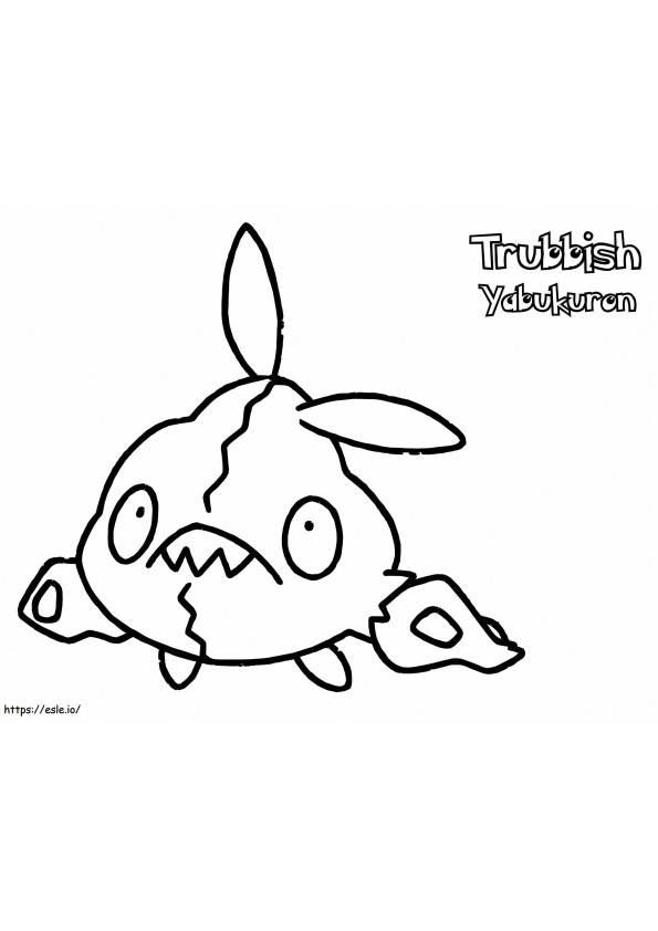 Pokemon Trubbish piątej generacji kolorowanka