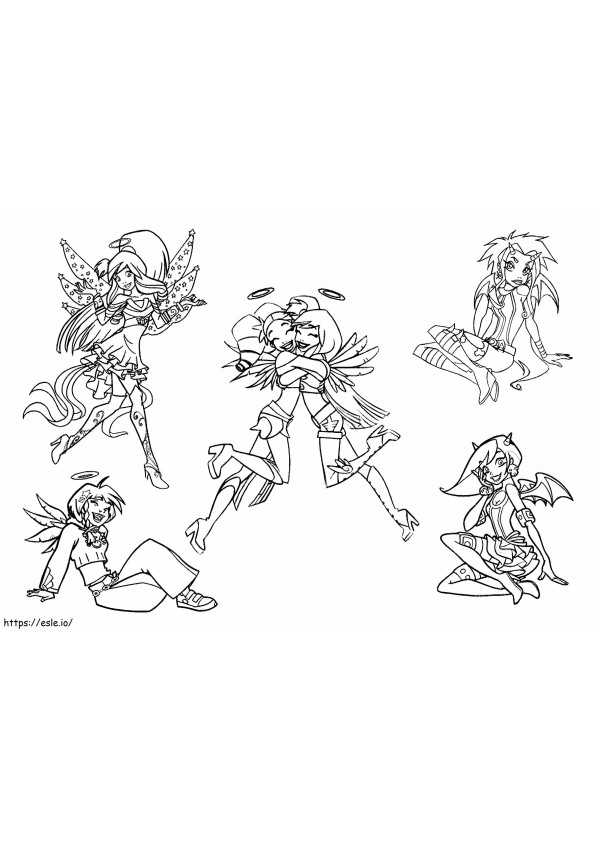 Characters From Angels Friends coloring page
