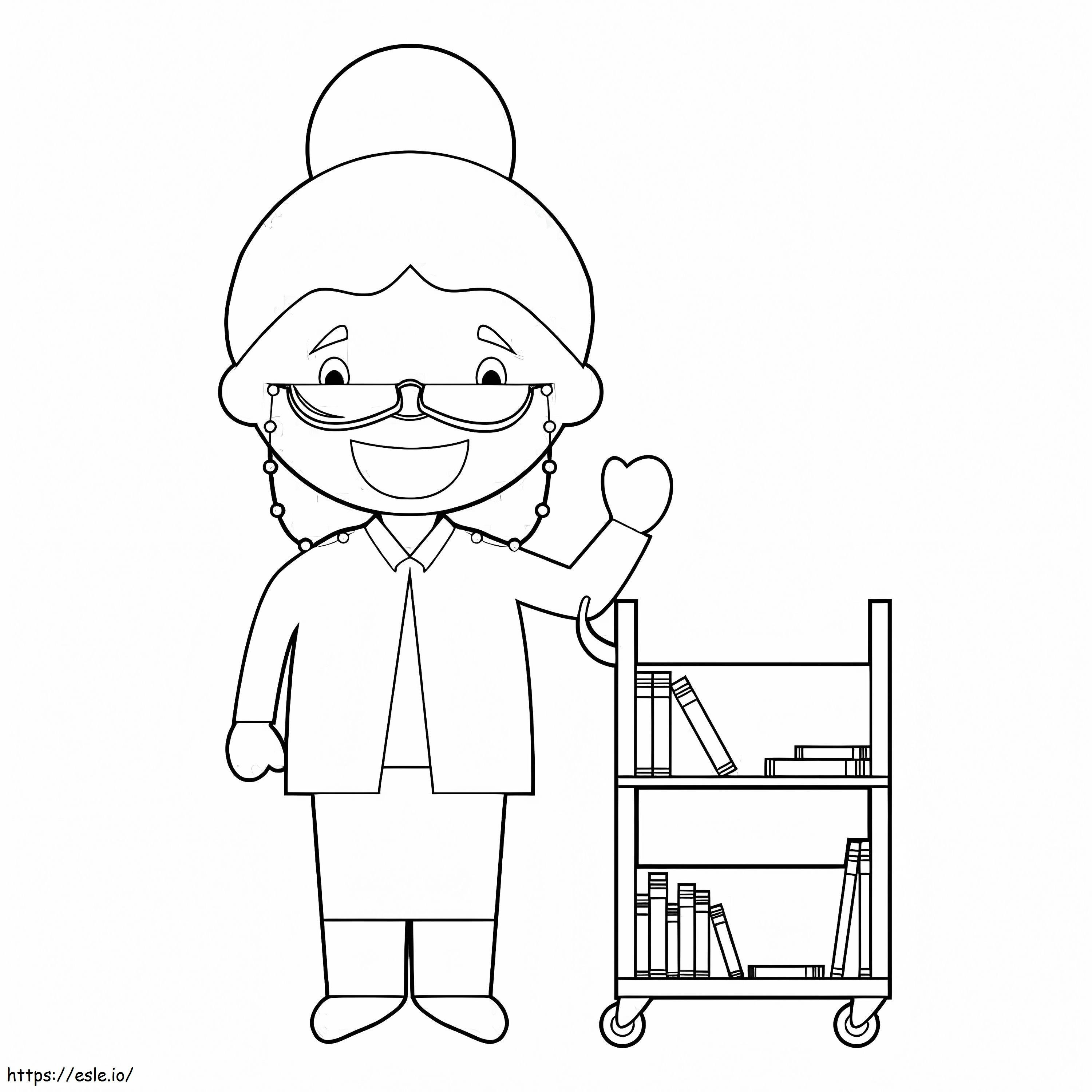 Haapy Librarian coloring page