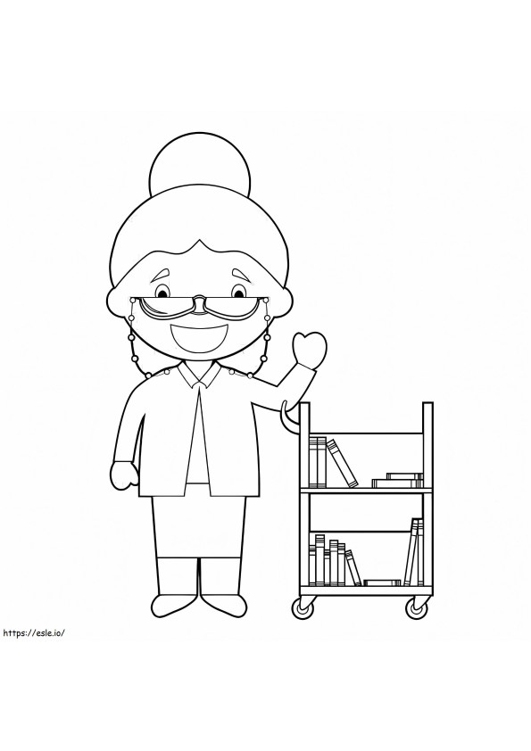 Haapy Librarian coloring page