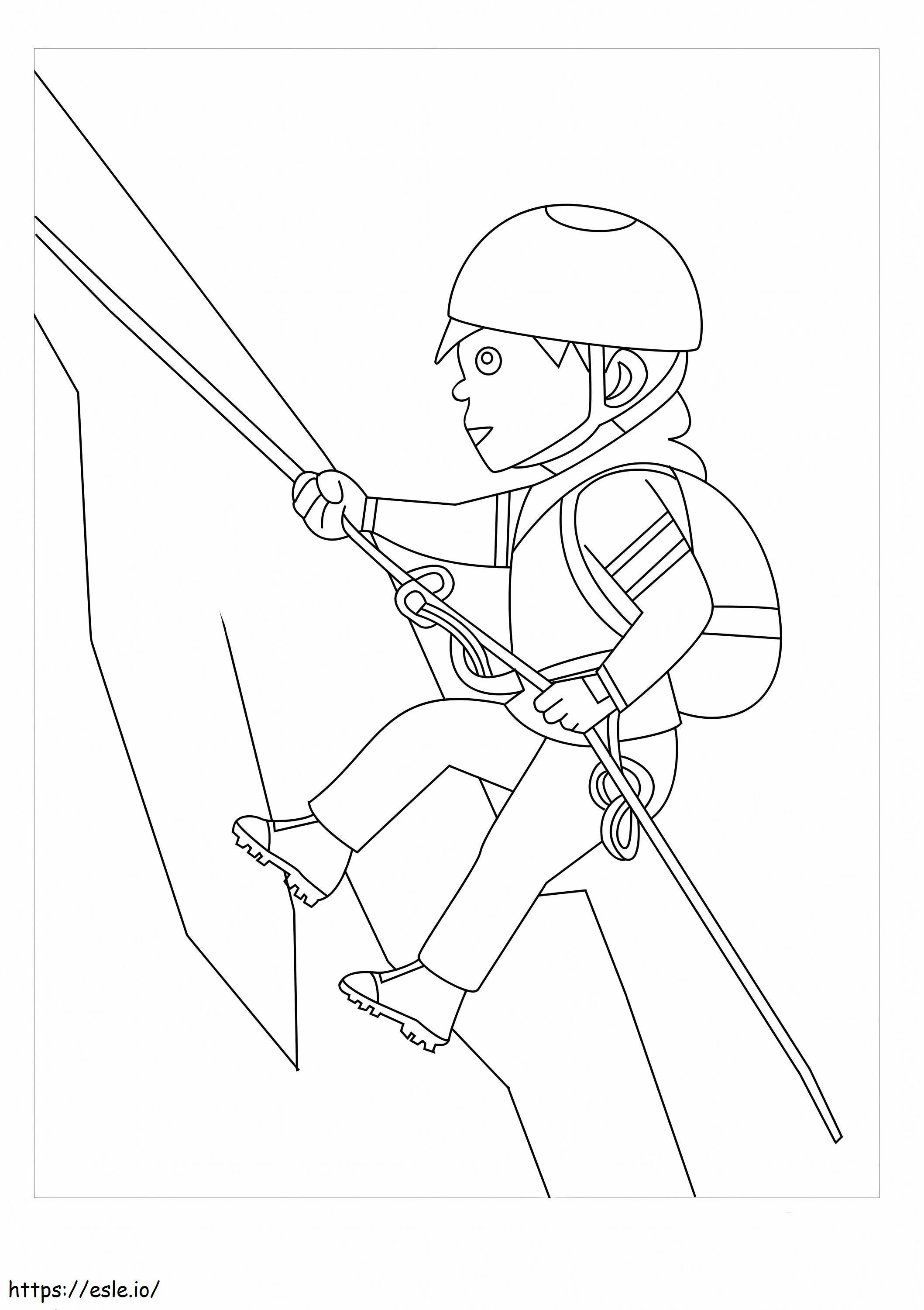 Man Climbing Rope coloring page