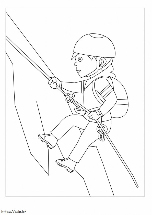 Man Climbing Rope coloring page