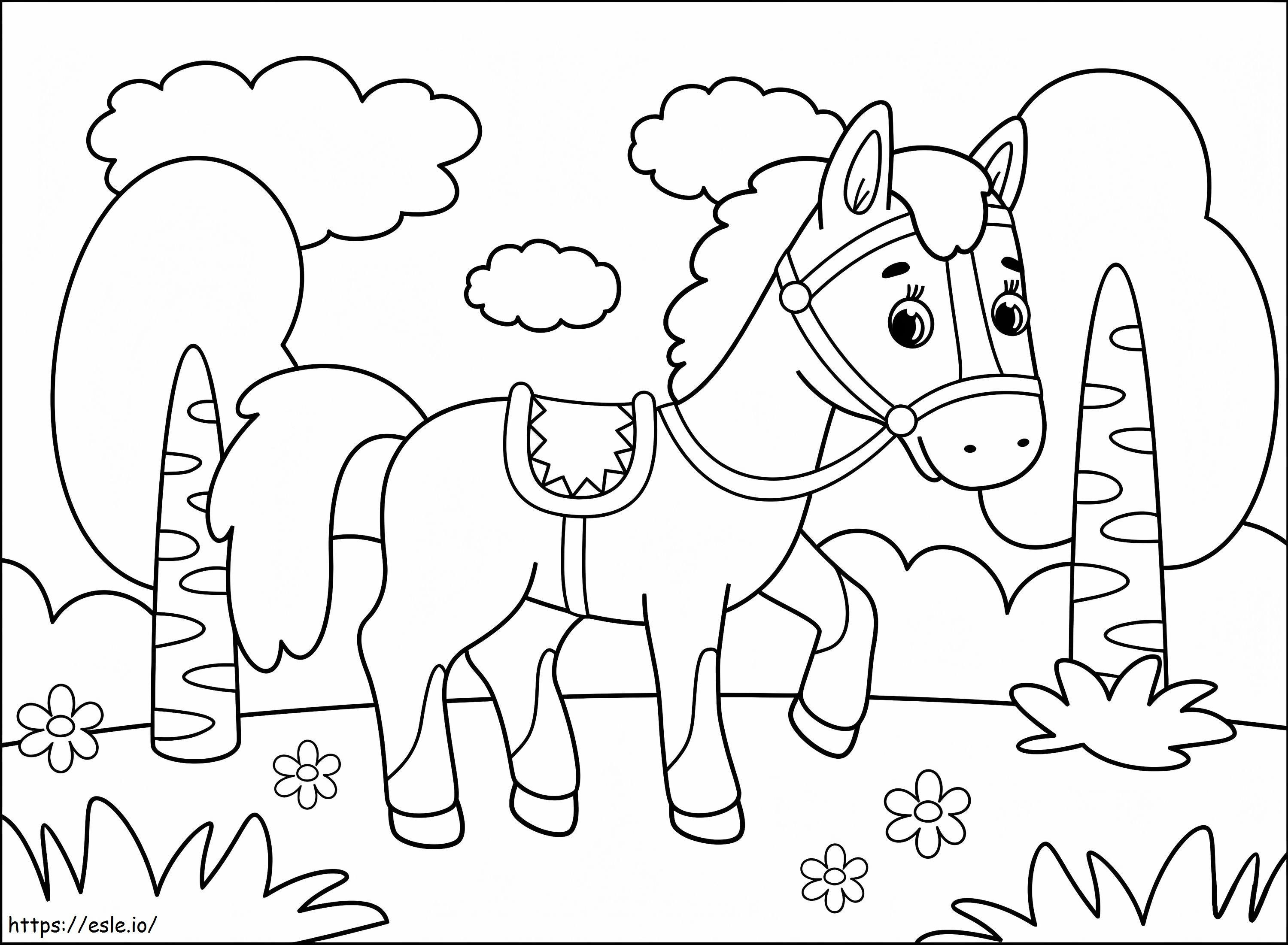 Little Cute Horse coloring page
