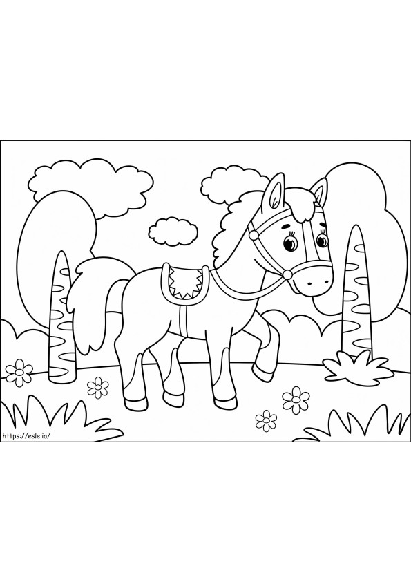 Coloriage Petit cheval mignon à imprimer dessin