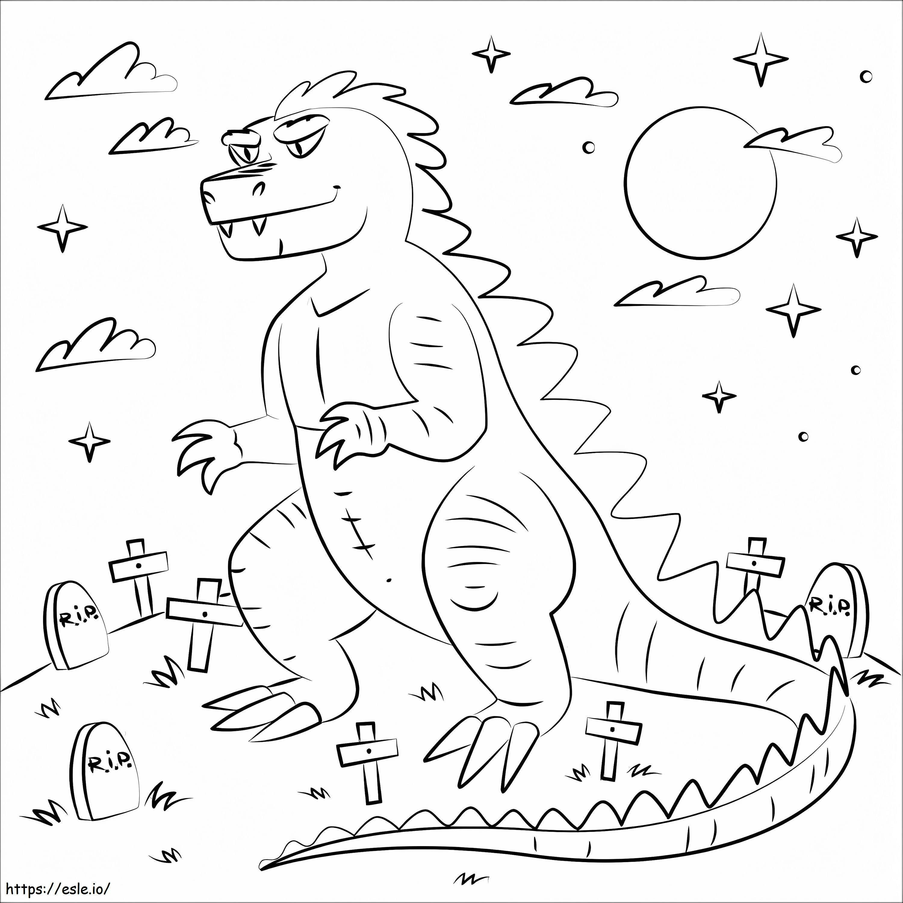 Lindo Godzilla Gambar Mewarnai