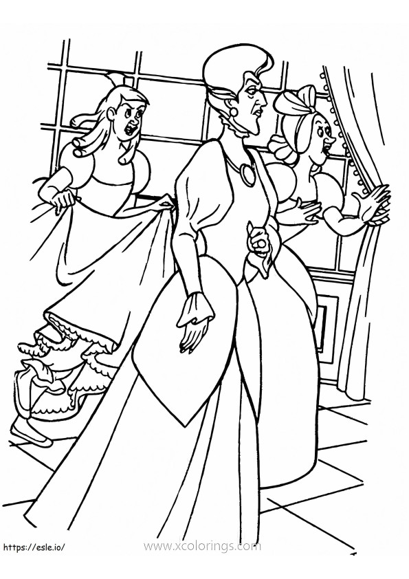 Coloriage Lady Tremaine Méchant Disney à imprimer dessin