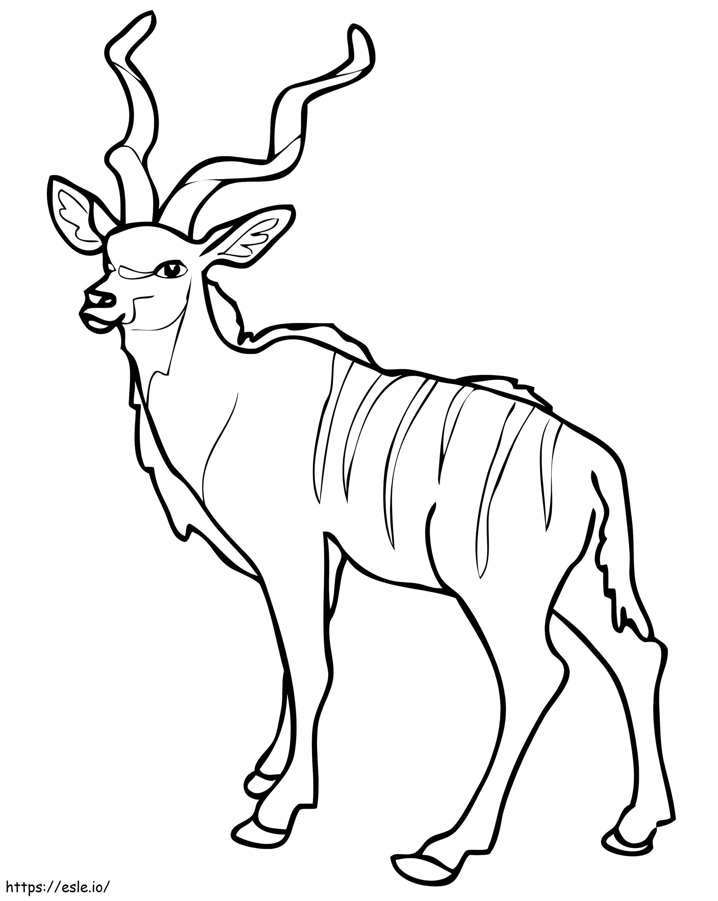Antelope Hutan Afrika Kudu Gambar Mewarnai