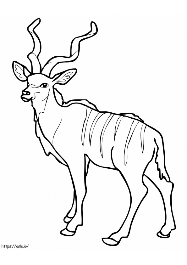 Coloriage Koudou antilope des bois d'Afrique à imprimer dessin