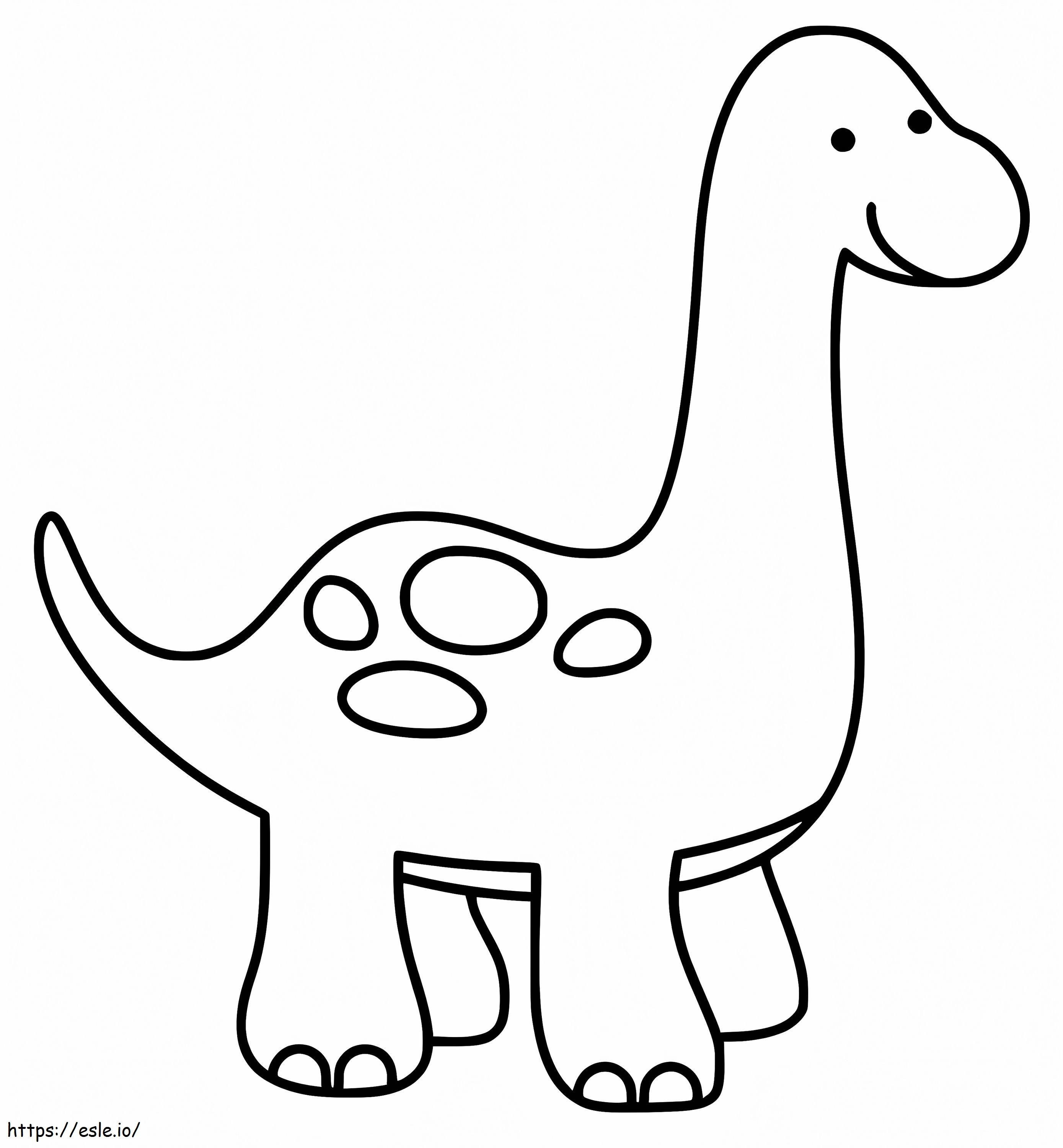 Söpö dinosaurus värityskuva