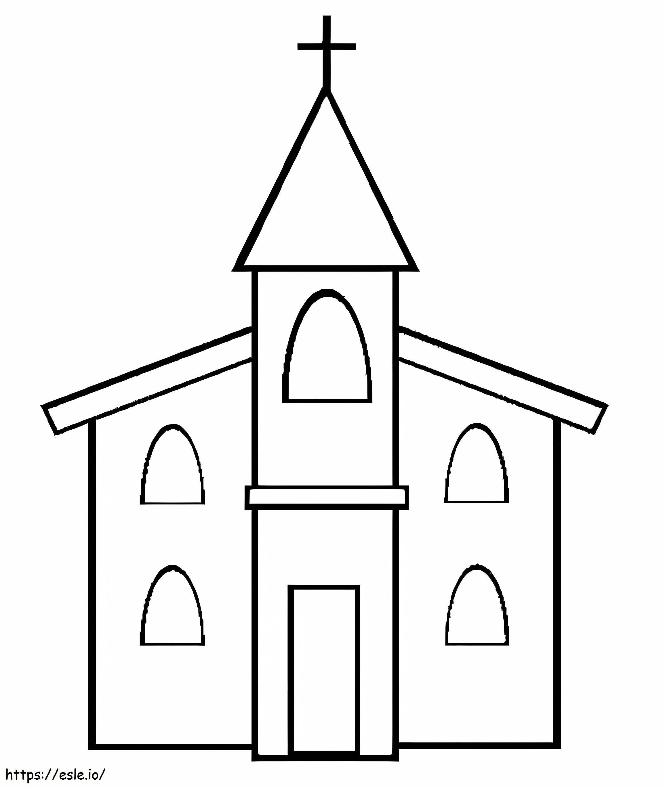 Iglesia fácil para colorear