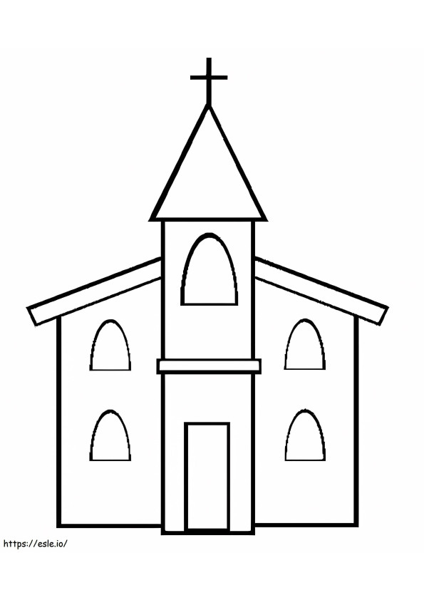 Iglesia fácil para colorear