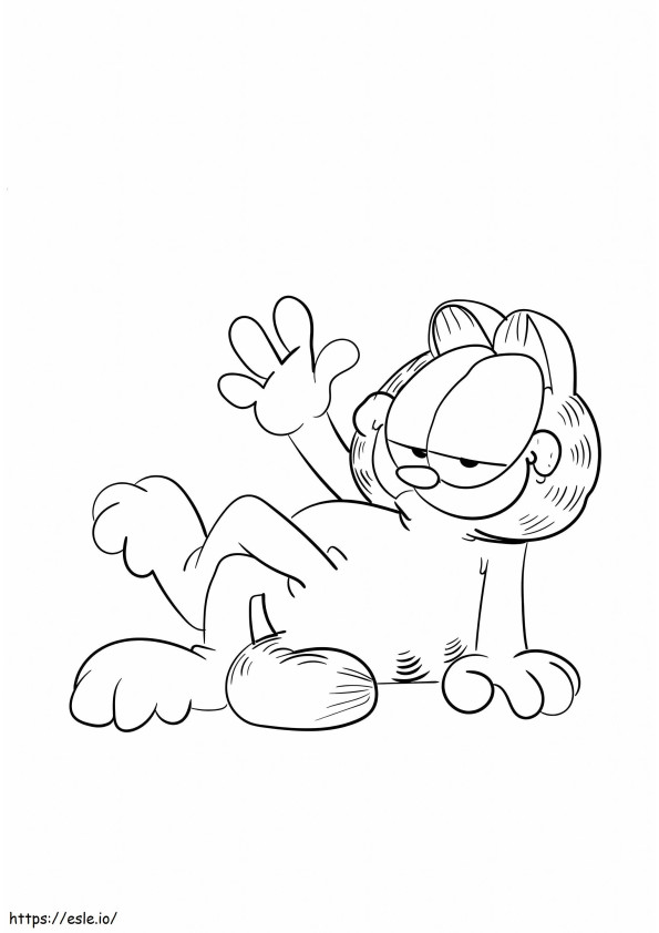 Coloriage Garfield couché à imprimer dessin