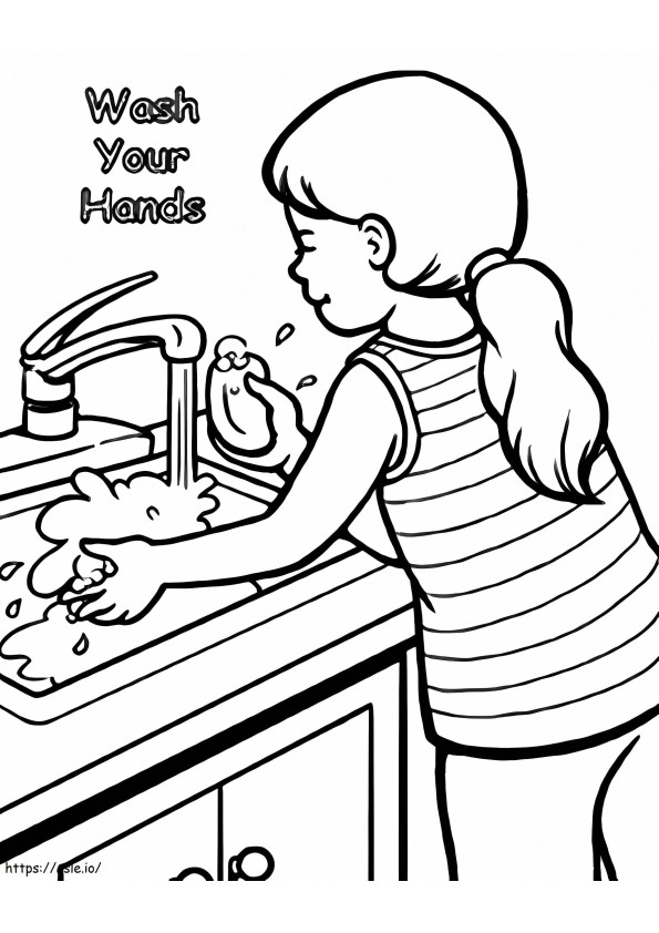 Wash Your Hands Free Printable coloring page