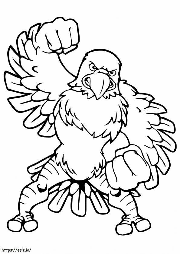 Coloriage Coup de poing d'aigle en colère à imprimer dessin